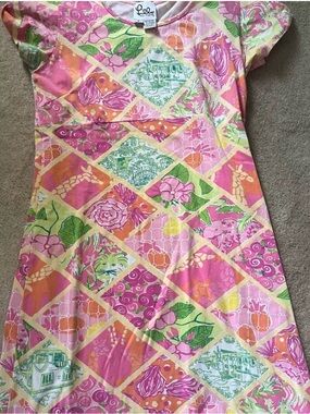 Lilly Pulitzer Pink Multi Patchwork Print Casual Dress
